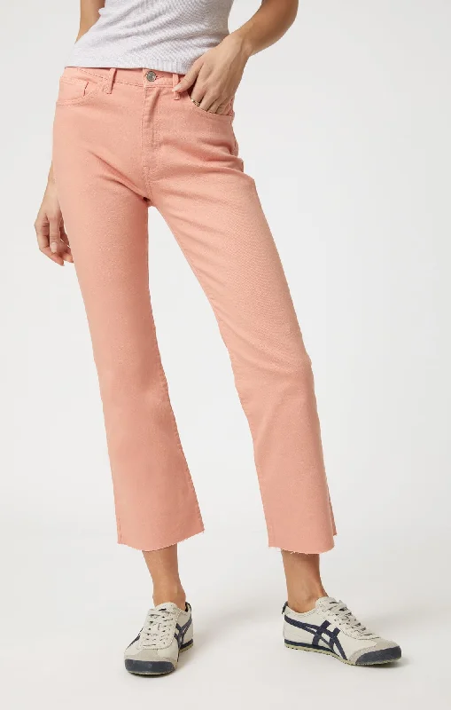 ANIKA CROP FLARE IN PEACH FUZZ FLEX BLUE