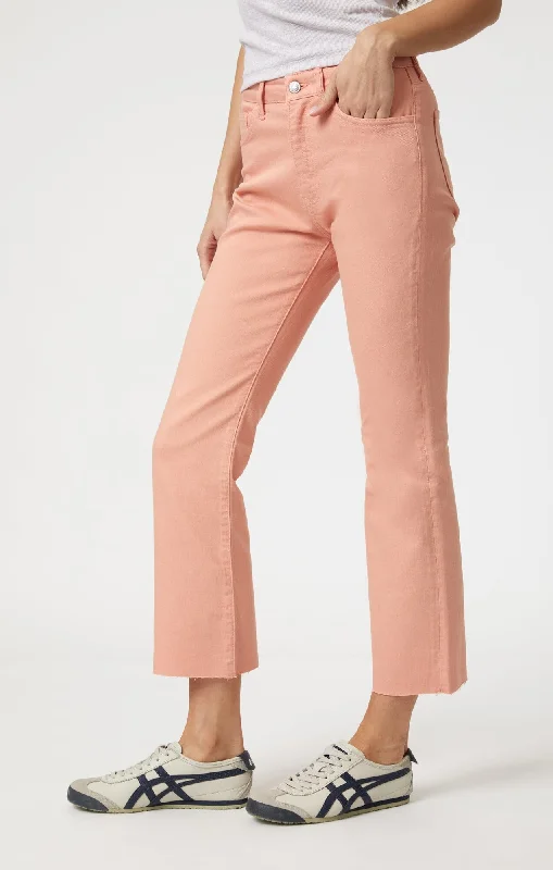 ANIKA CROP FLARE IN PEACH FUZZ FLEX BLUE