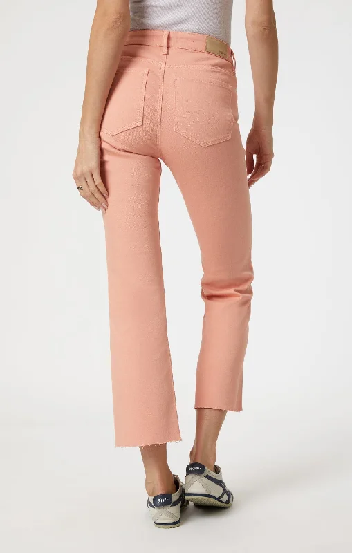 ANIKA CROP FLARE IN PEACH FUZZ FLEX BLUE