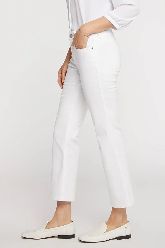 Marilyn Straight Ankle Jeans In Petite - Optic White