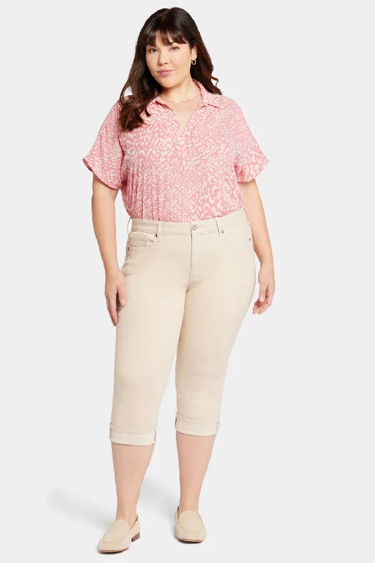 Marilyn Straight Crop Jeans In Plus Size - Feather