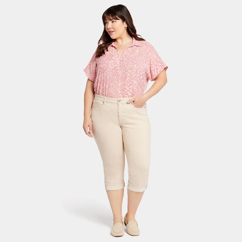 Marilyn Straight Crop Jeans In Plus Size - Feather