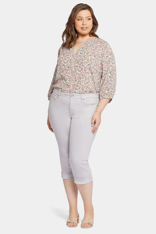 Marilyn Straight Crop Jeans In Plus Size - Pearl Grey