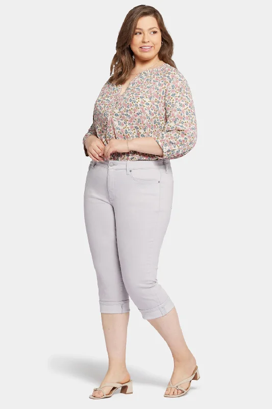 Marilyn Straight Crop Jeans In Plus Size - Pearl Grey