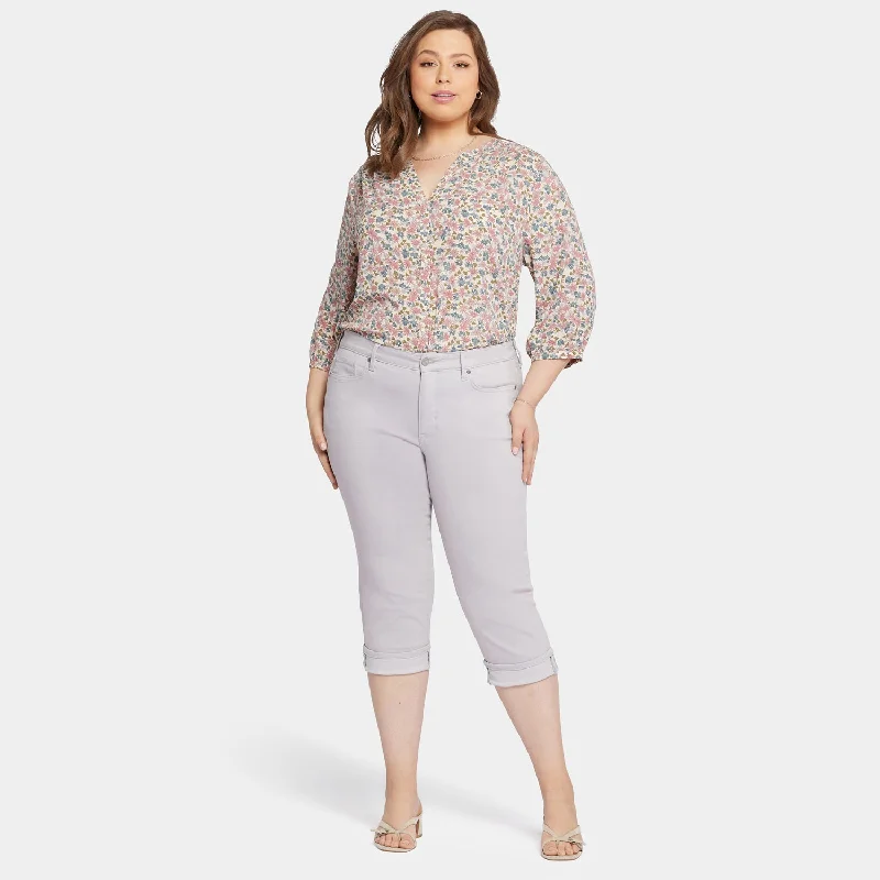 Marilyn Straight Crop Jeans In Plus Size - Pearl Grey