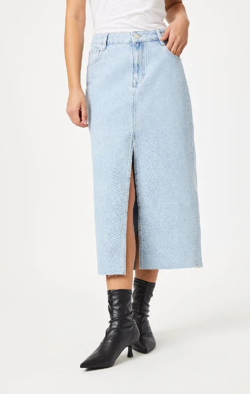 MARIN SKIRT IN BLEACHED DENIM