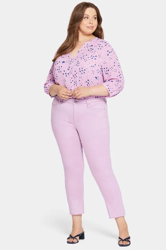 Sheri Slim Ankle Jeans In Plus Size - Mauve Mist