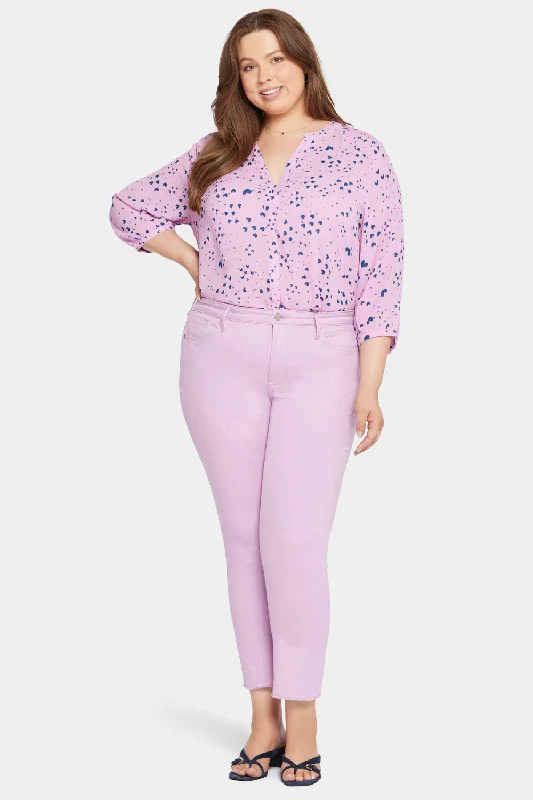 Sheri Slim Ankle Jeans In Plus Size - Mauve Mist