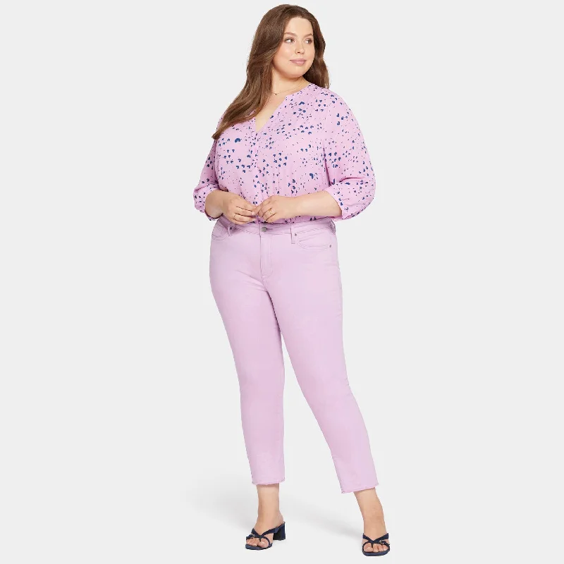 Sheri Slim Ankle Jeans In Plus Size - Mauve Mist