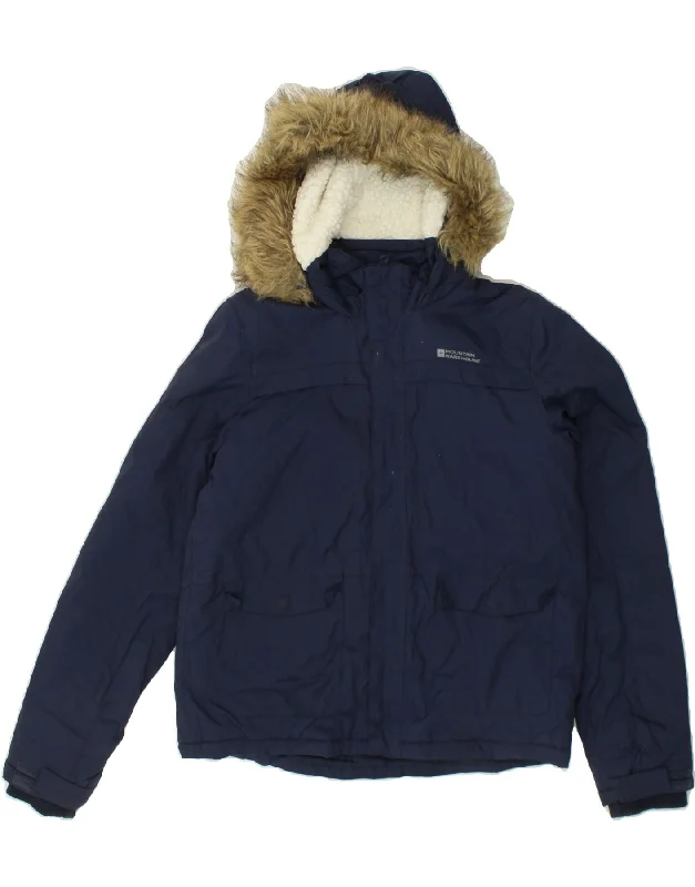 MOUNTAIN WAREHOUSE Boys Hooded Windbreaker Jacket 12-13 Years Navy Blue