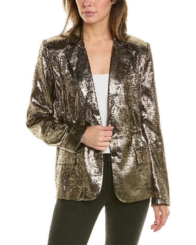 French Connection Alara Molten Metallic Suit Jacket