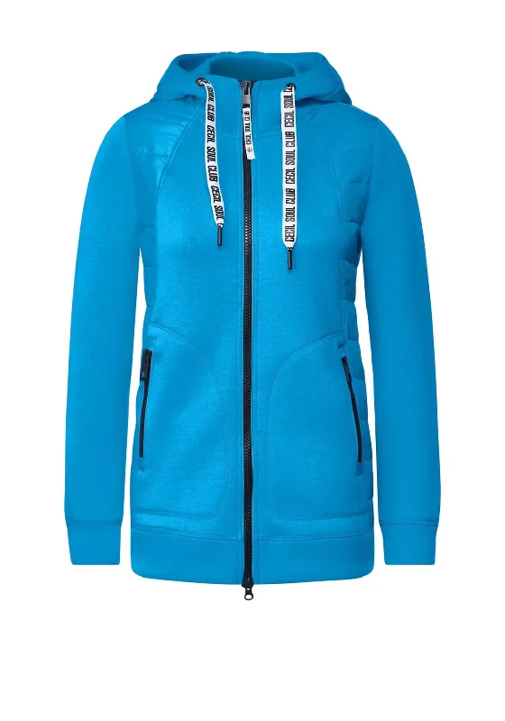 Cecil Mix Material Zip Short Jacket, Club Blue