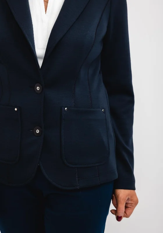 Frank Walder Single Breasted Blazer, Navy