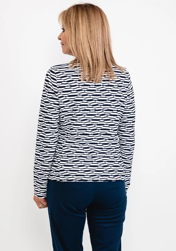 Frank Walder Wave Pattern Short Jacket, Navy & White