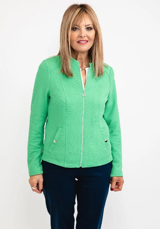 Frank Walder Ribbed Knit Short Jacket, Emerald