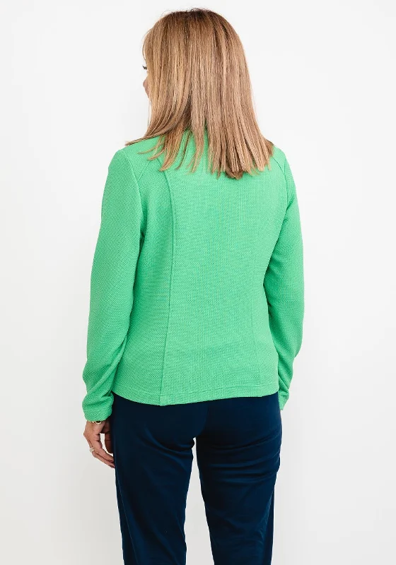 Frank Walder Ribbed Knit Short Jacket, Emerald