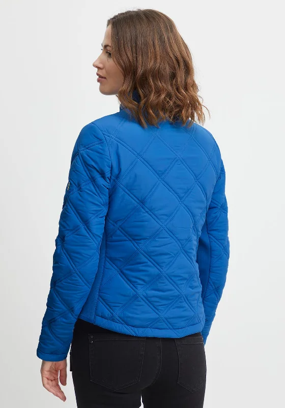 Fransa Diamond Quilted Short Jacket, Daphne Blue