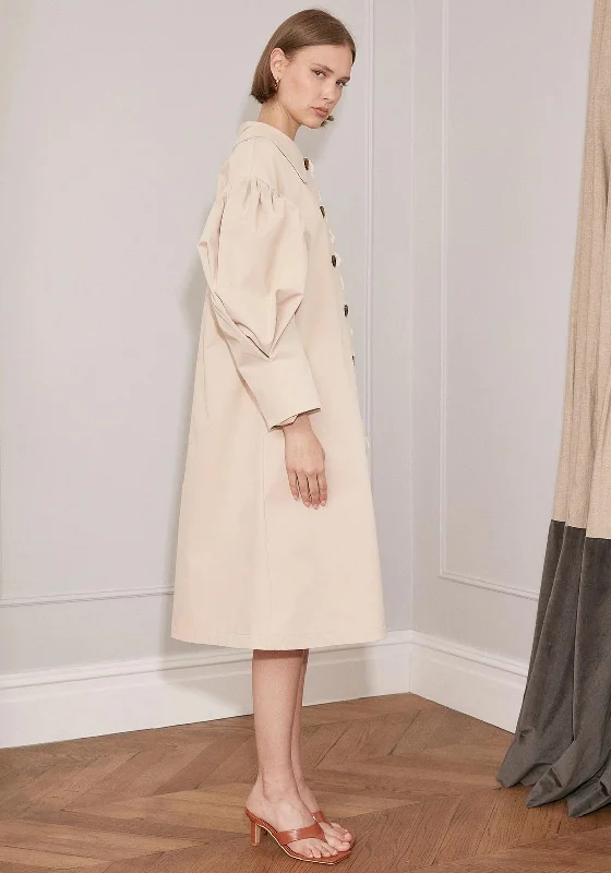 Jovonna Bloom Oversize Trench Coat, Beige