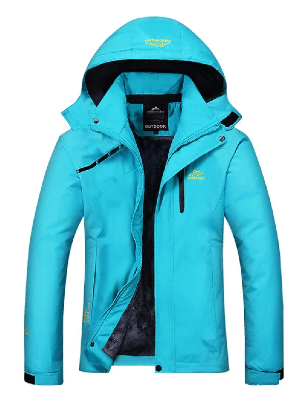 Outdoor Women Casual Thicken Waterproof Windproof Fleece Mountaineer Sport Jackets