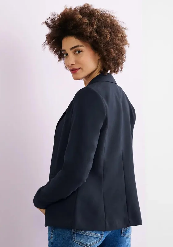 Street One Single Breasted Blazer, Deep Blue