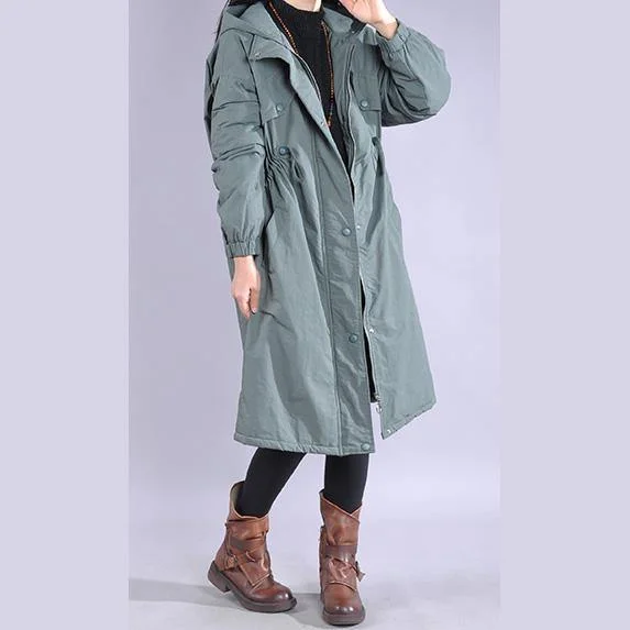 women green coat plus size snow jackets drawstring hooded winter coats