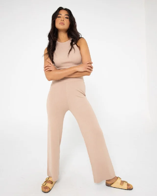 Amelia High Waisted Wide Leg Knit Pant