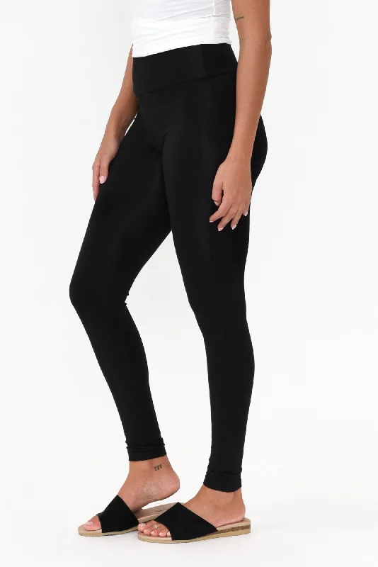 Carly Black Bamboo Leggings