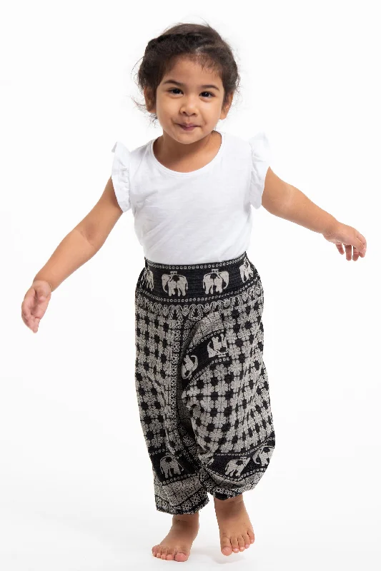 Hill Tribe Elephant Kids Elephant Pants in Black