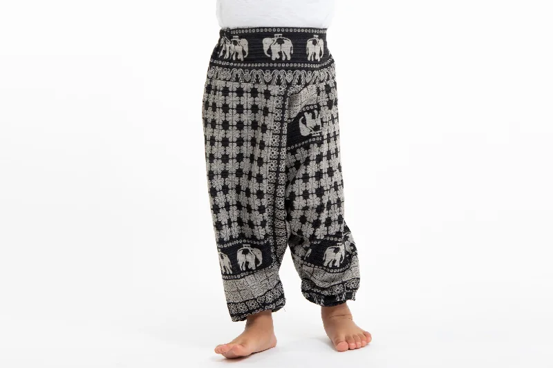 Hill Tribe Elephant Kids Elephant Pants in Black