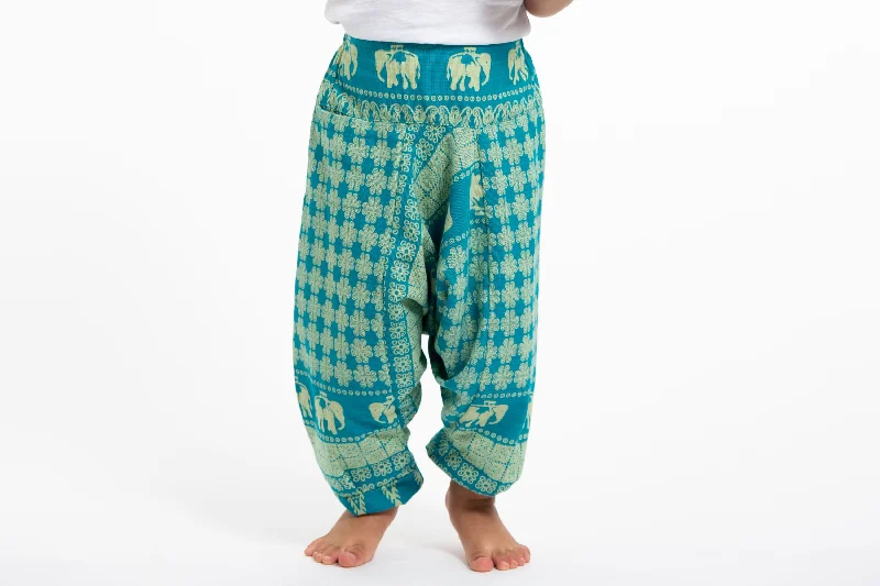 Hill Tribe Elephant Kids Elephant Pants in Turquoise