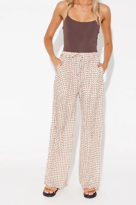 Riley Resort Pant Brown Print