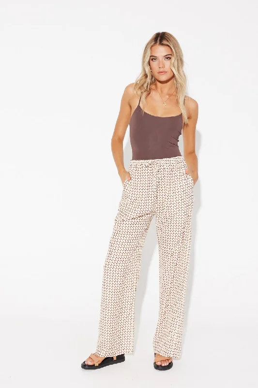 Riley Resort Pant Brown Print