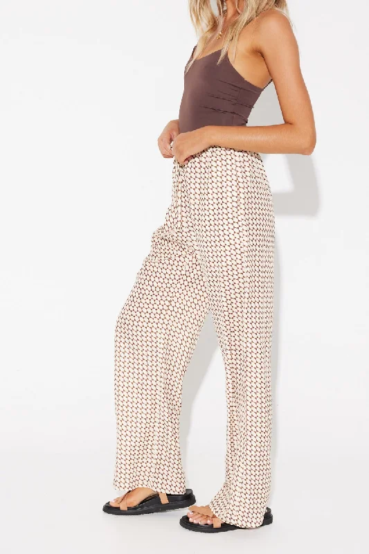 Riley Resort Pant Brown Print