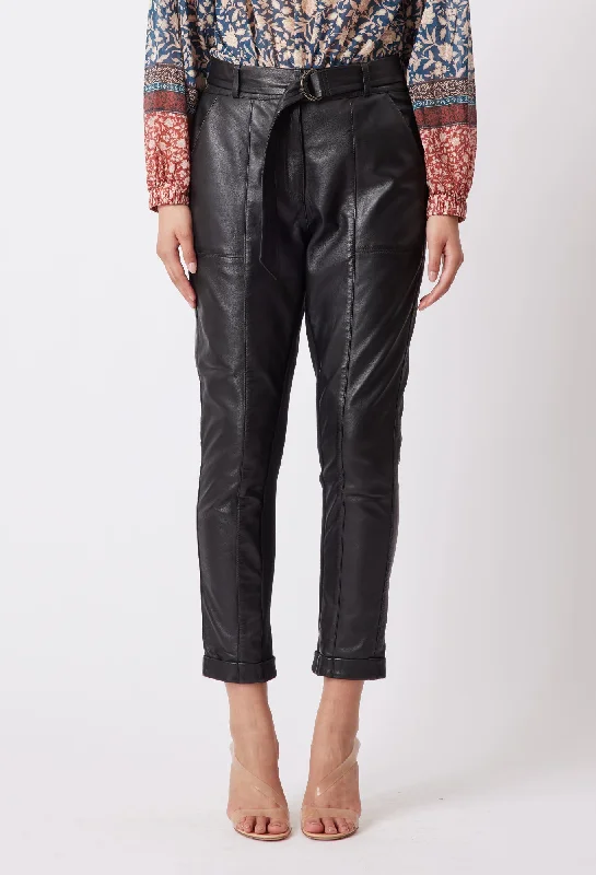 Serena Leather Pant in Black