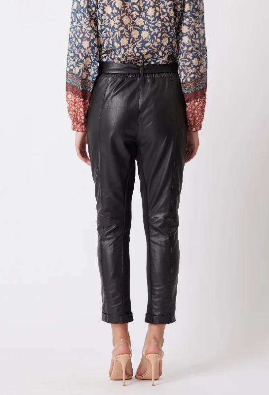 Serena Leather Pant in Black