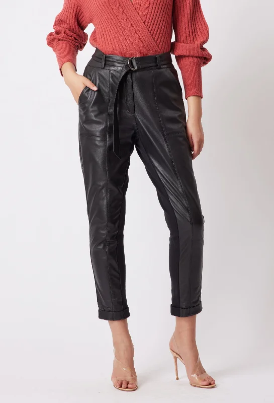 Serena Leather Pant in Black