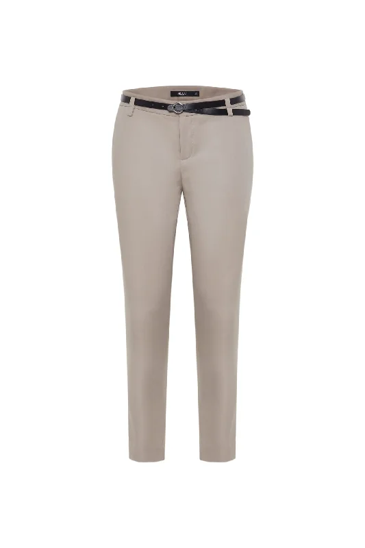 Sydney Stretchable Double Weave Skinny Pants with Belt