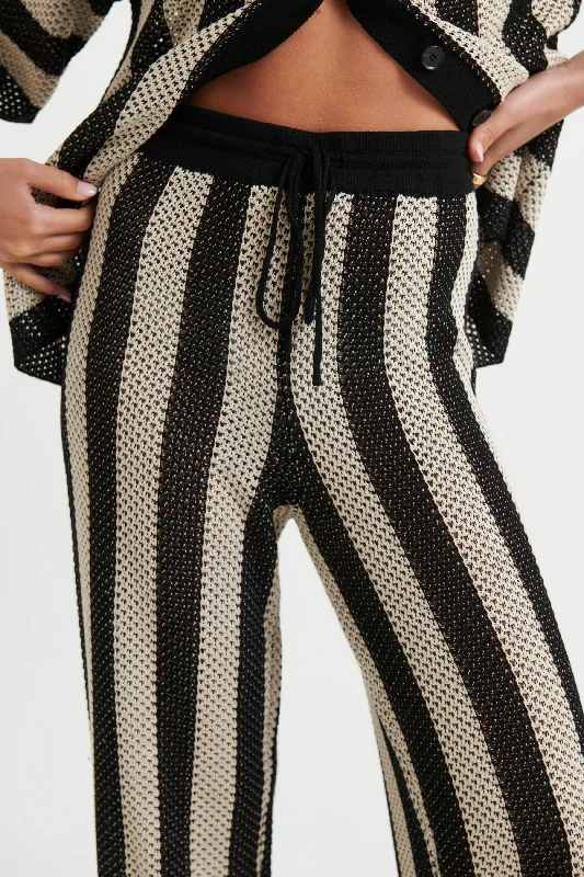 Ziggy Crochet Pant Black/Sand