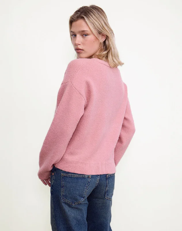 Aura Cardigan in Dusty Pink