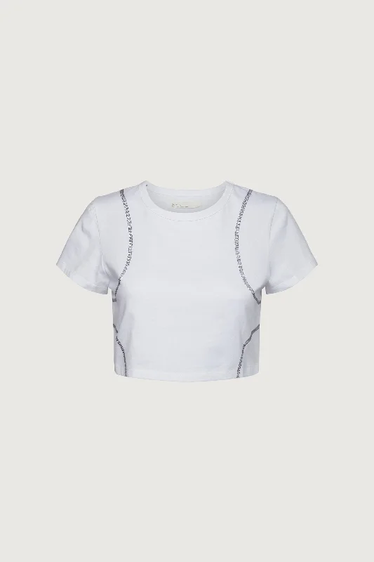 ORGANIC COTTON CROPPED TEE WITH STITCHING