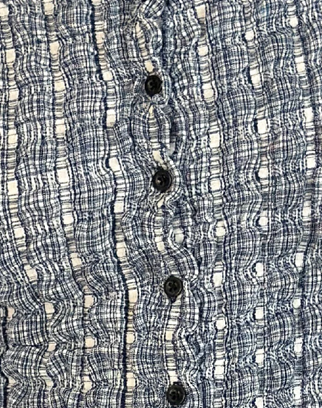 Yejina Shirt Bubble Gingham Dark Blue