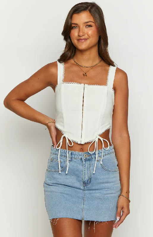 Klair White Corset Top