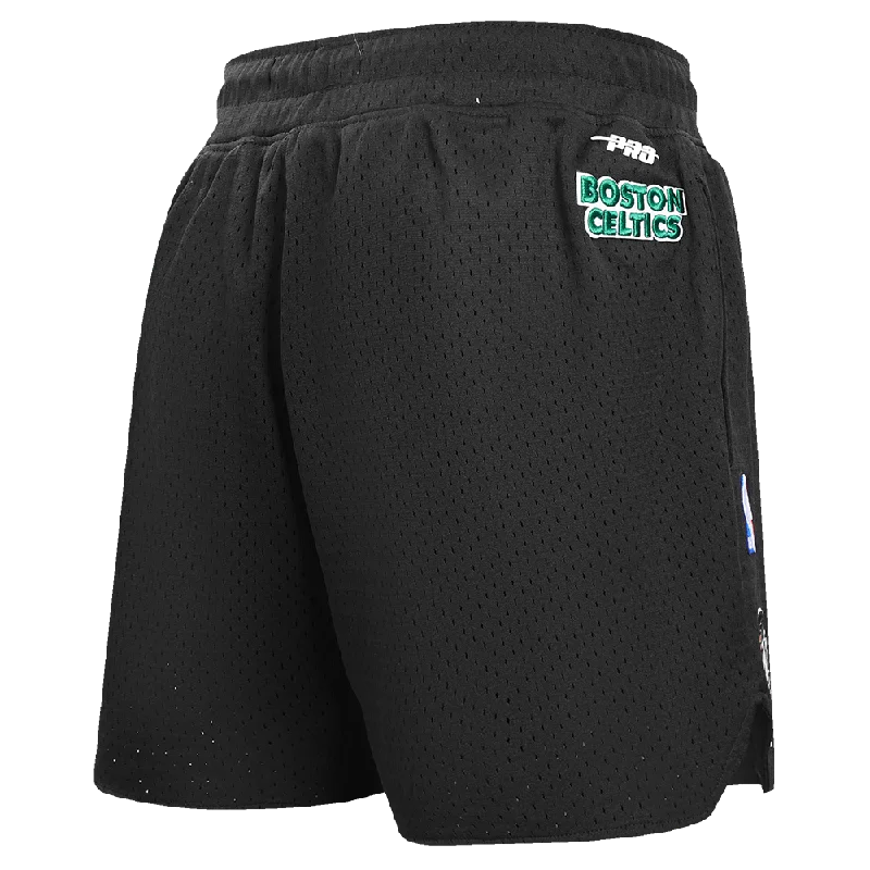 NBA BOSTON CELTICS SCRIPT TAIL WOMEN'S MESH SHORT (BLACK)