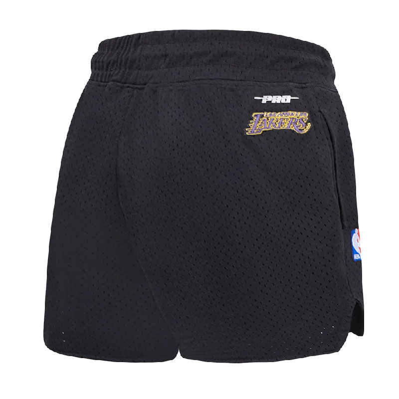 NBA LOS ANGELES LAKERS SCRIPT TAIL WOMEN'S MESH SHORT (BLACK)