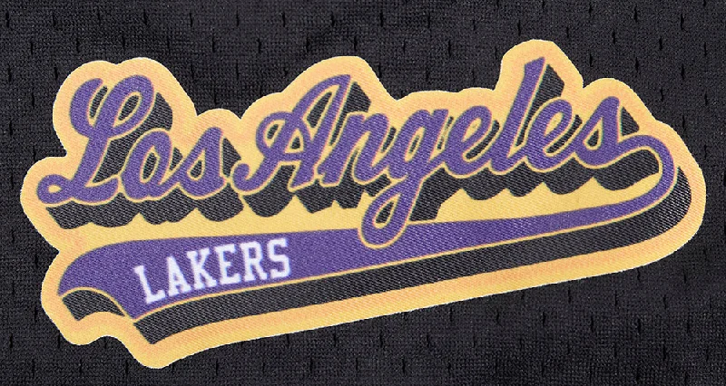 NBA LOS ANGELES LAKERS SCRIPT TAIL WOMEN'S MESH SHORT (BLACK)