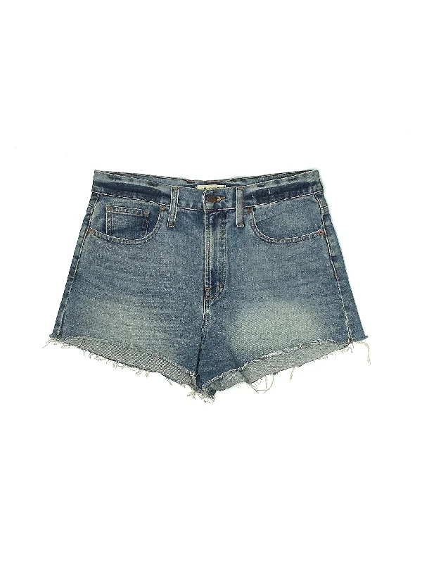 High-Rise Denim Shorts in Light Wash