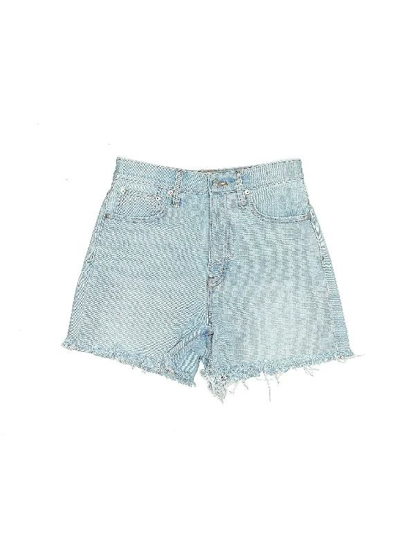 High-Rise Denim Shorts in Light Wash