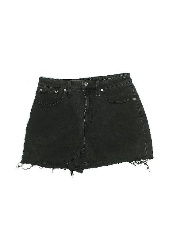 Mid-Rise Denim Shorts in Dark Wash