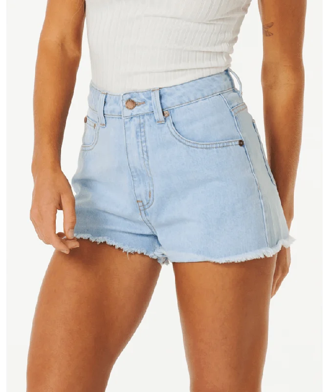 Rip Curl Amy High Waist Shorts-Light Blue