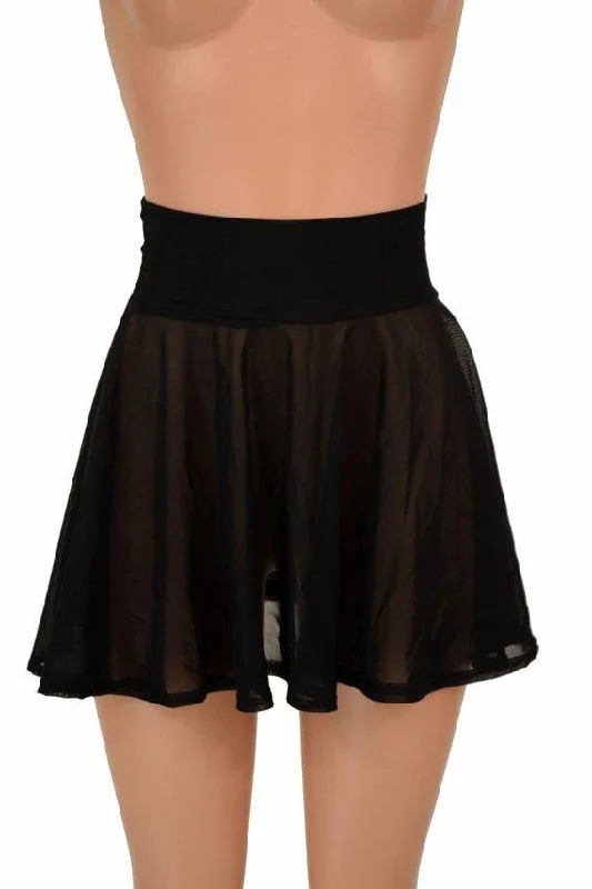 Black Mesh Mini Rave Skirt